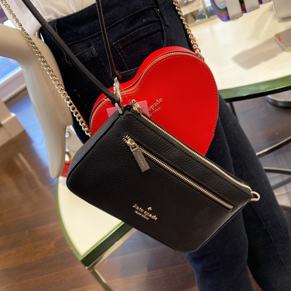 Kate Spade Leila Pebble Leather Convertible Wristlet Wallet Clutch Black - Picture 8 of 16